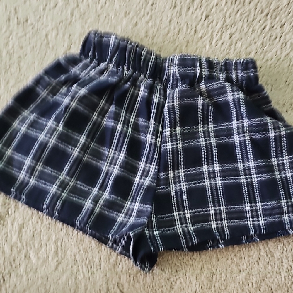 Plaid Navy Blue Shorts